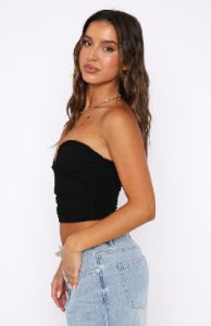 Undivided Attention Strapless Bustier Black sold by White Fox Boutique