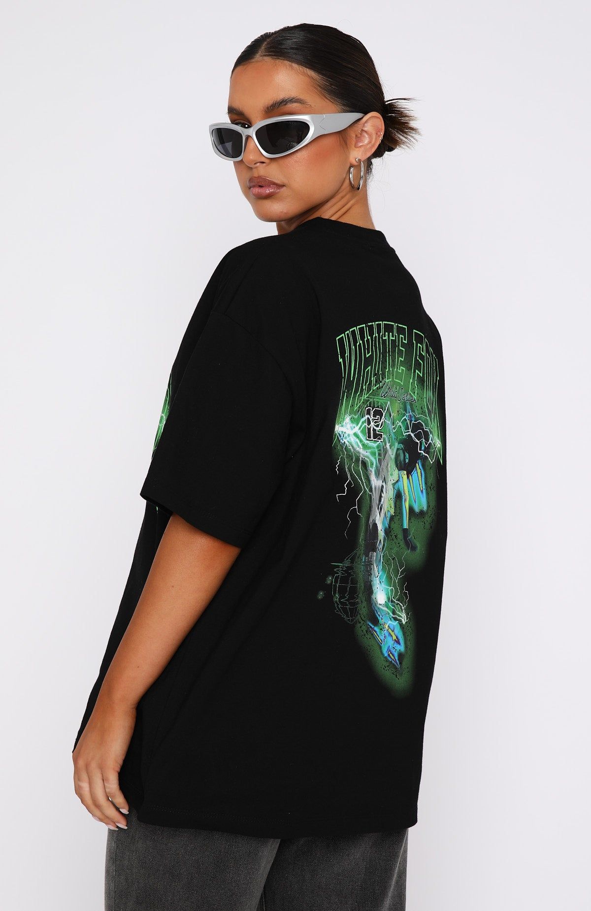 Step It Up Oversized Tee Black sold by White Fox Boutique product image thumbnail 4