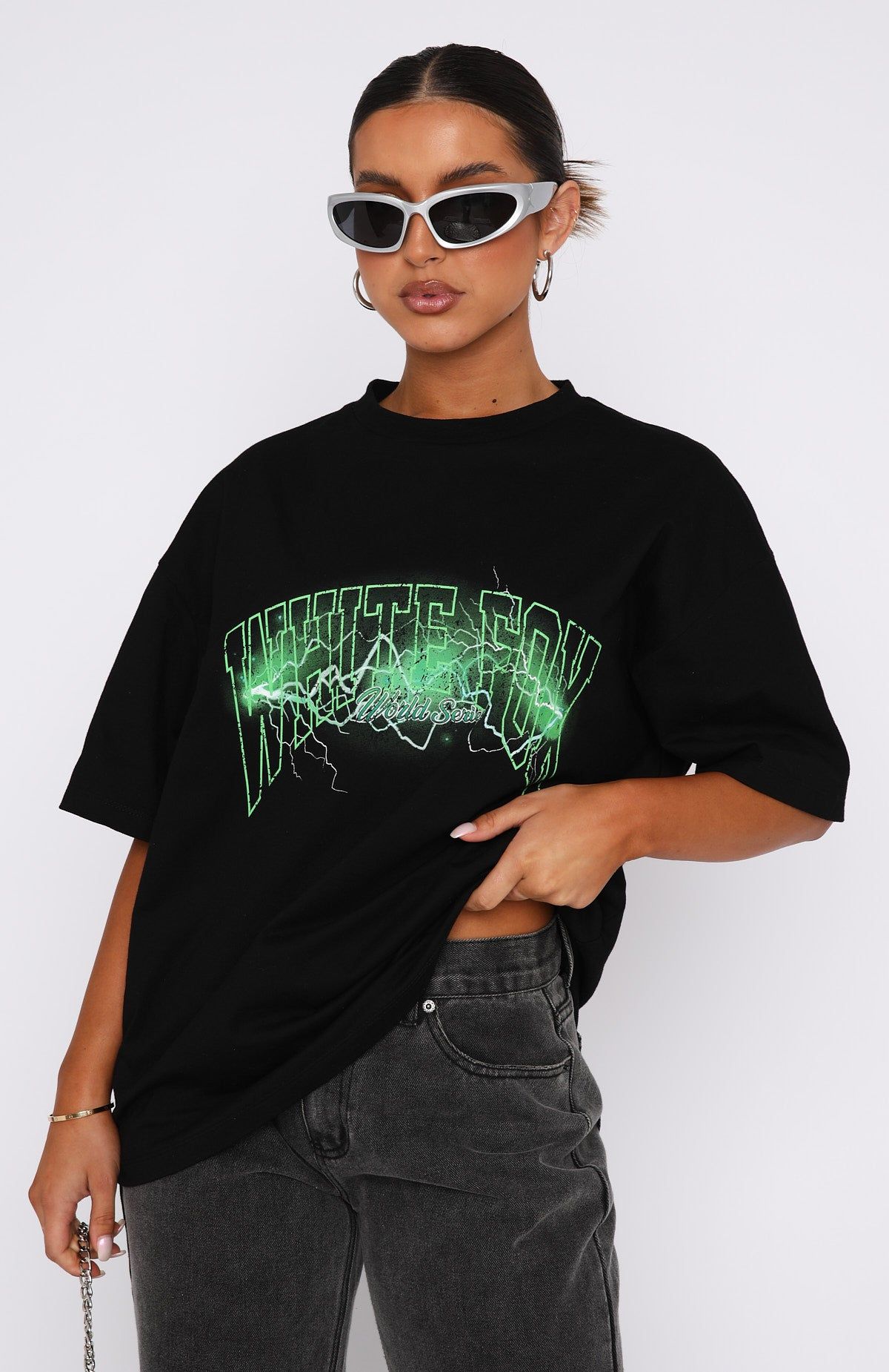 Step It Up Oversized Tee Black sold by White Fox Boutique product image thumbnail 2