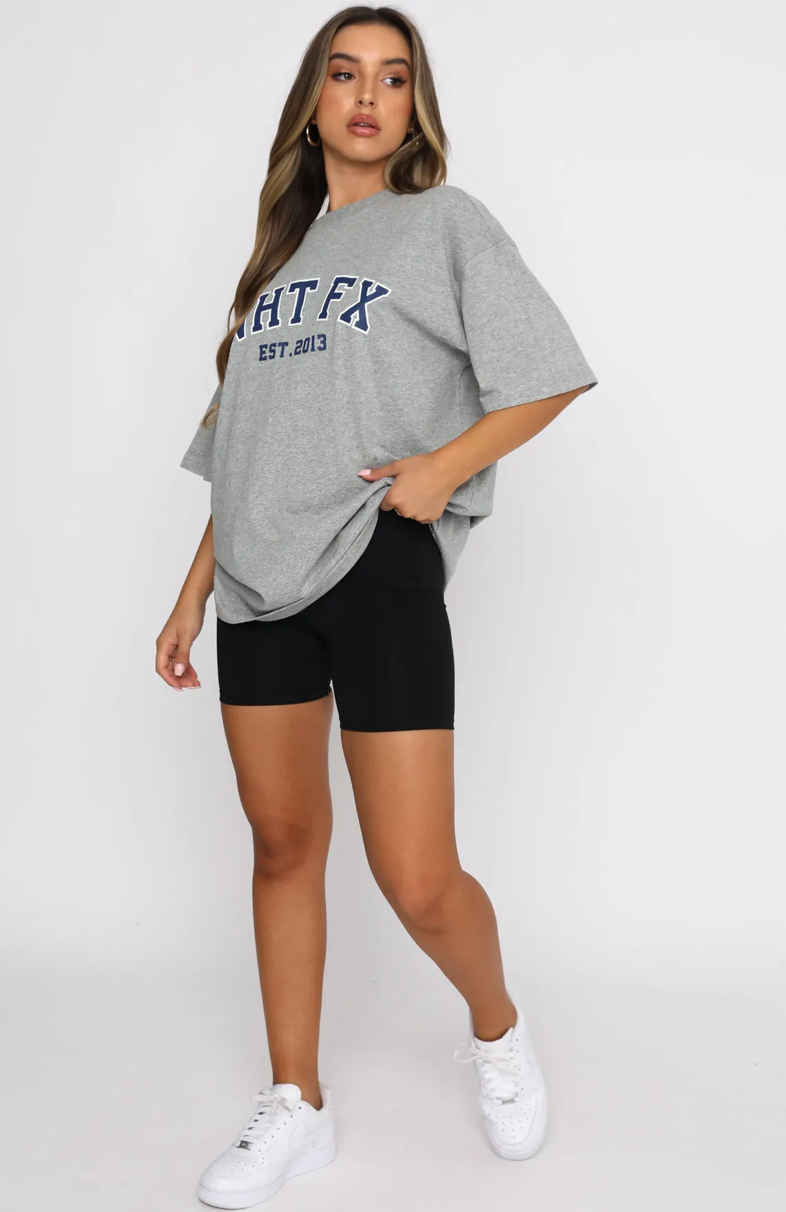 Varsity Tee Dusty Grey Marle sold by White Fox Boutique product image thumbnail 5