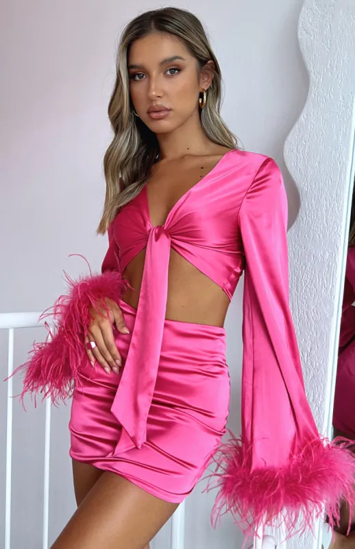Style Sensation Crop Hot Pink sold by White Fox Boutique
