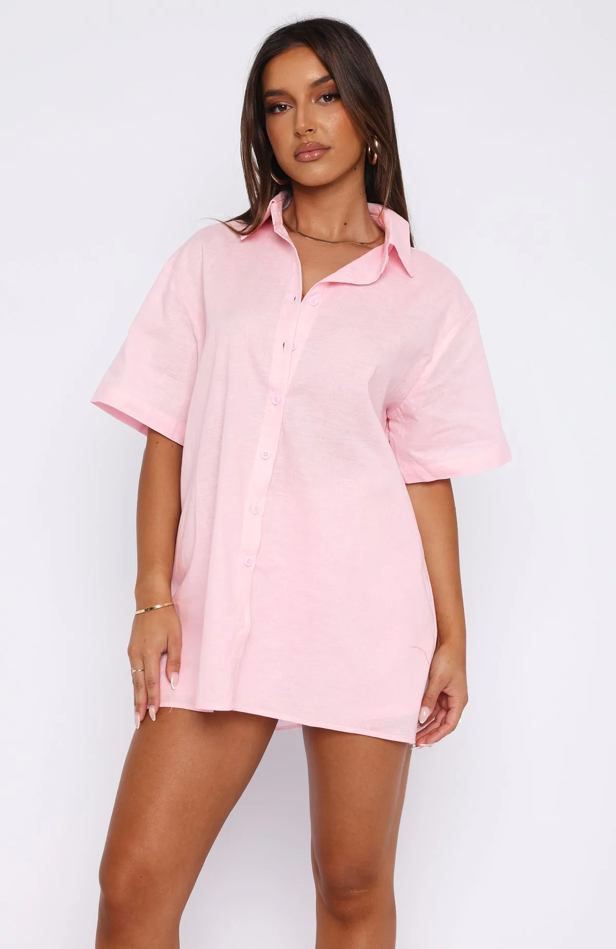 Bring You Out Button Up Shirt Pink sold by White Fox Boutique product image thumbnail 2