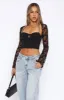 No Reply Long Sleeve Bustier Black sold by White Fox Boutique
