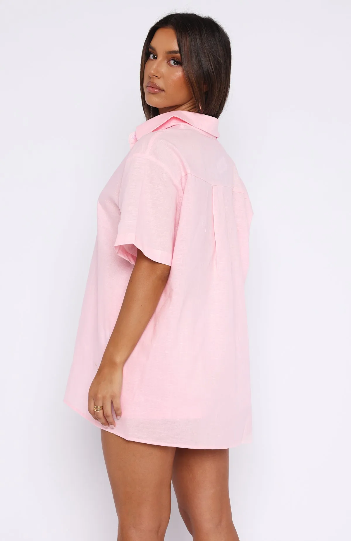 Bring You Out Button Up Shirt Pink sold by White Fox Boutique product image thumbnail 4