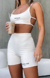 Offstage Ribbed Crop Vanilla sold by White Fox Boutique