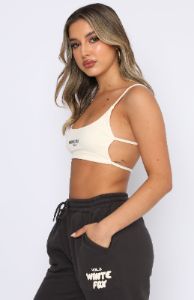 Offstage Ribbed Crop Vanilla sold by White Fox Boutique