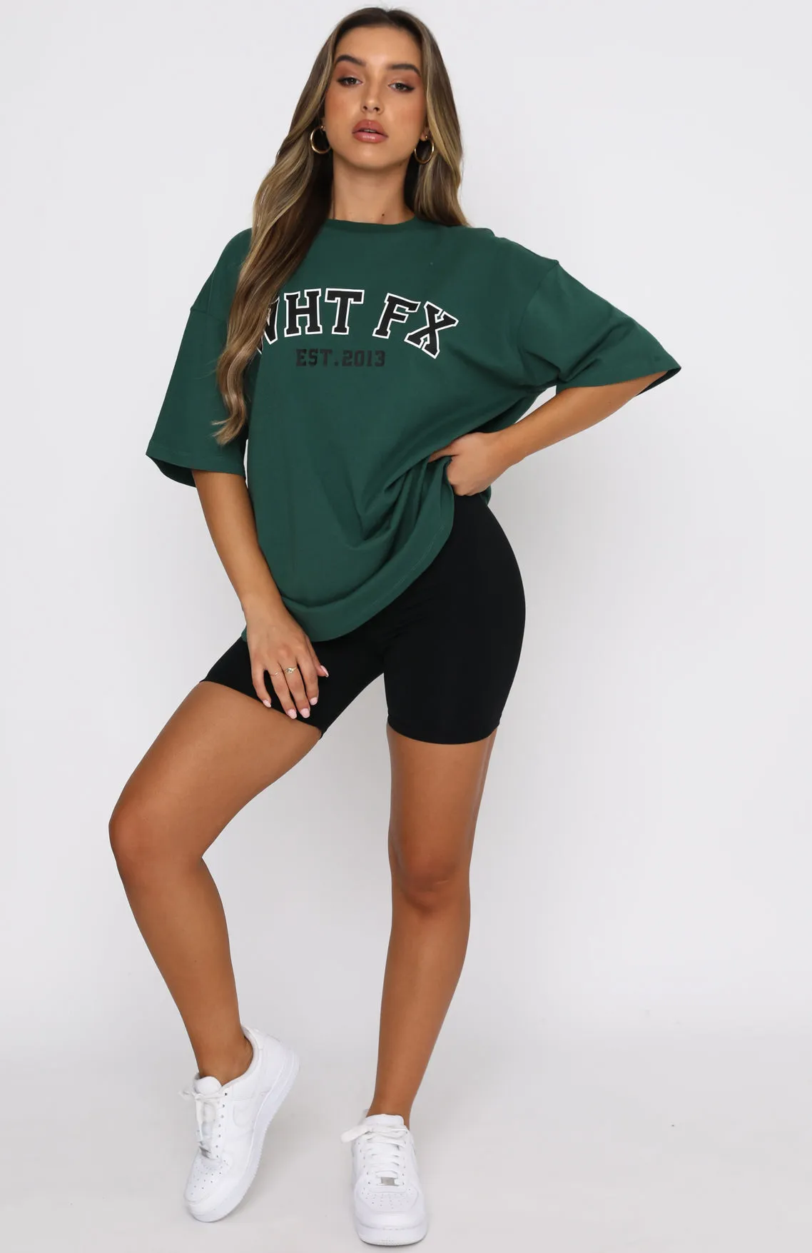 Varsity Tee Green sold by White Fox Boutique product image thumbnail 5