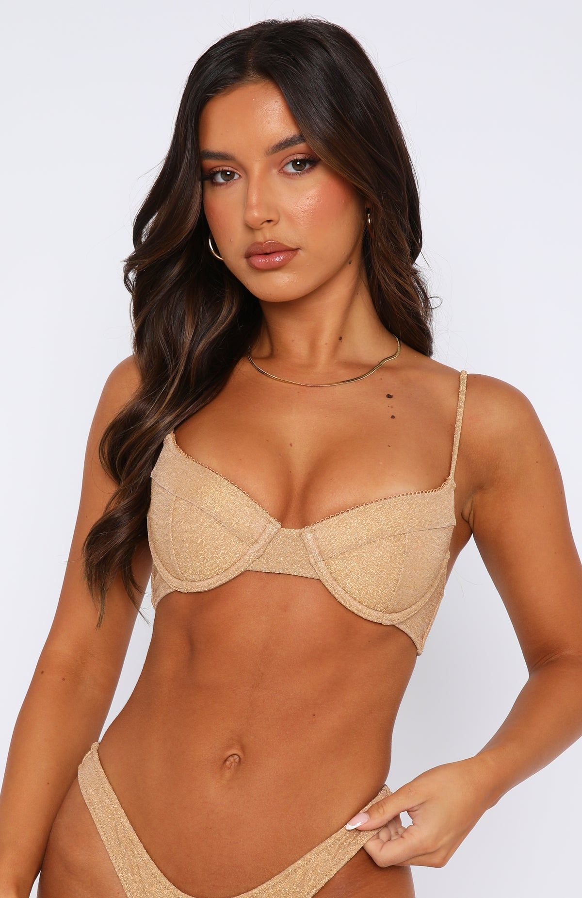 Split Underwire Bikini Top Gold sold by White Fox Boutique product image thumbnail 2