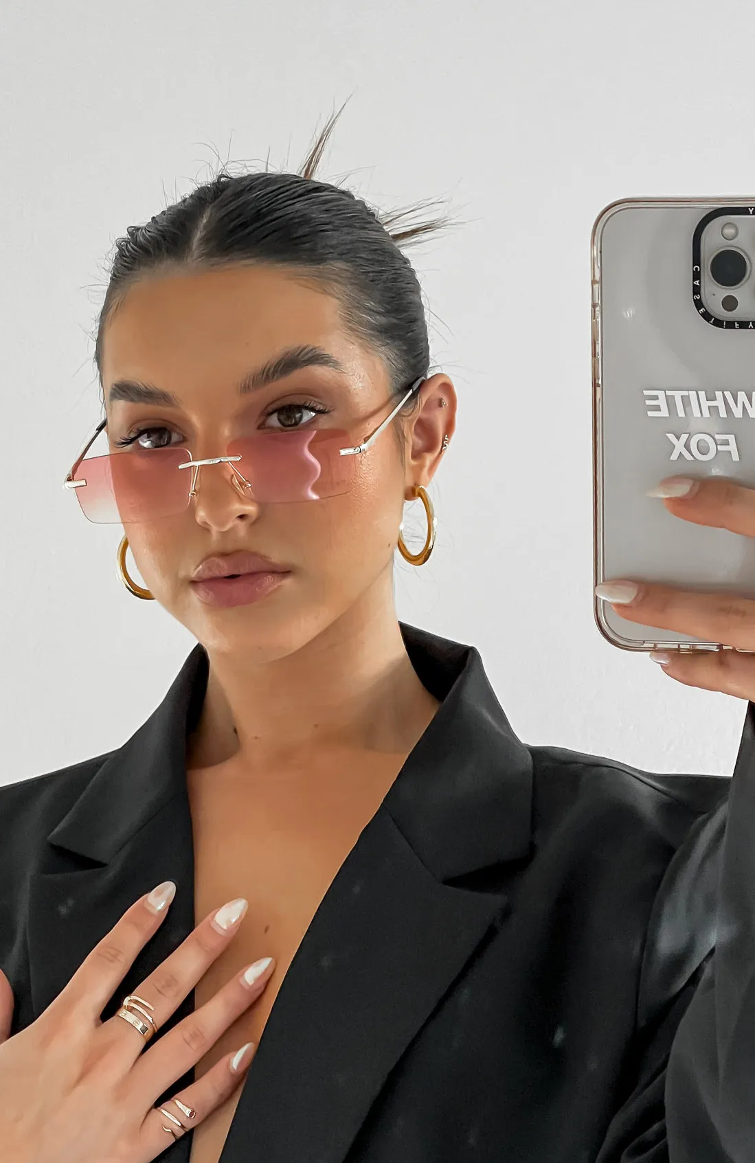 Mia Sunglasses Pink Fade sold by White Fox Boutique product image thumbnail 3