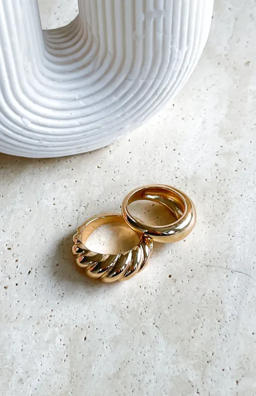 Phoebe Ring Set Gold made by White Fox Boutique