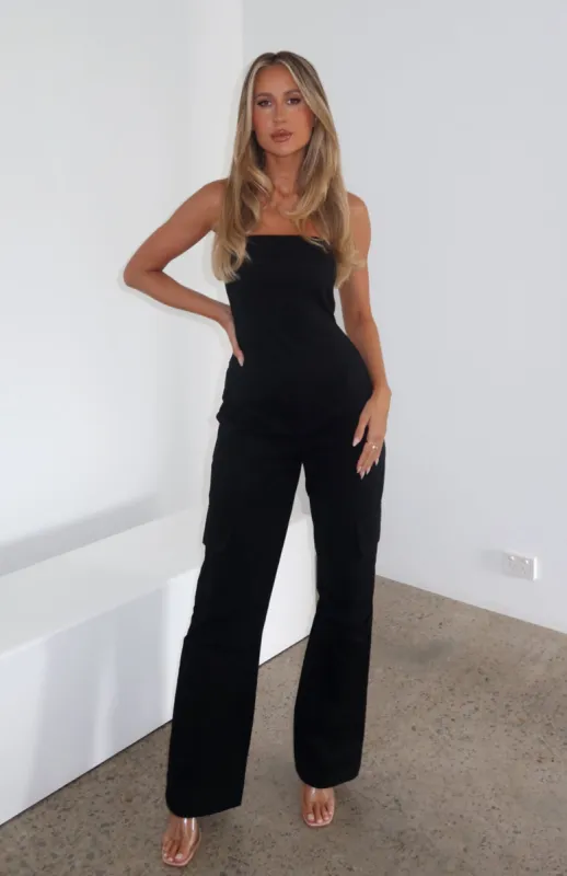 Chasing Dreams Strapless Jumpsuit Black sold by White Fox Boutique
