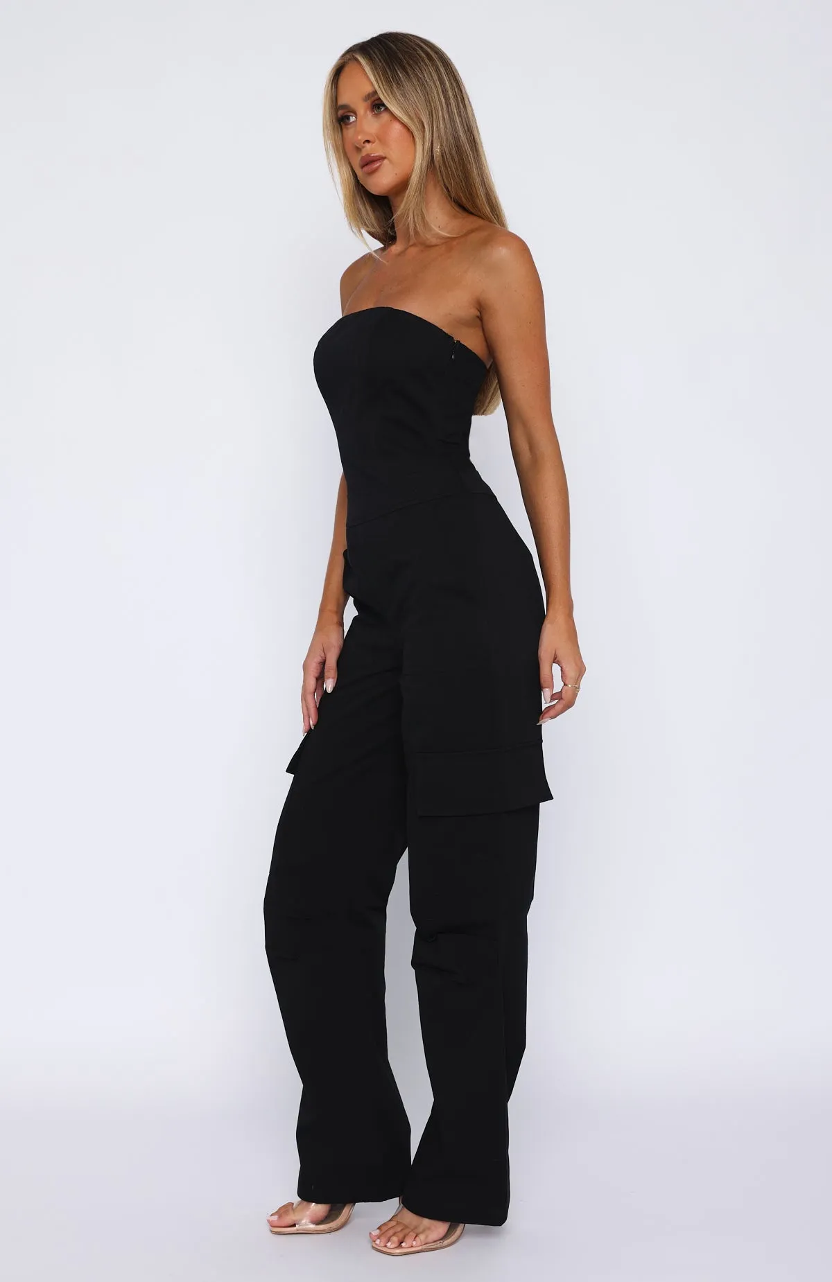 Chasing Dreams Strapless Jumpsuit Black sold by White Fox Boutique product image thumbnail 3