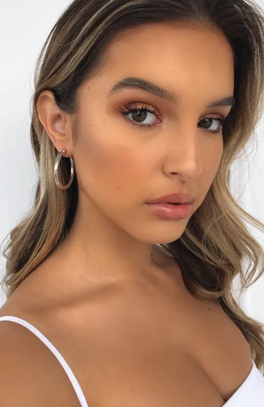 Take You Far Hoop Earrings Silver sold by White Fox Boutique