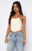 Chase A Feeling Strapless Bustier Cream sold by White Fox Boutique