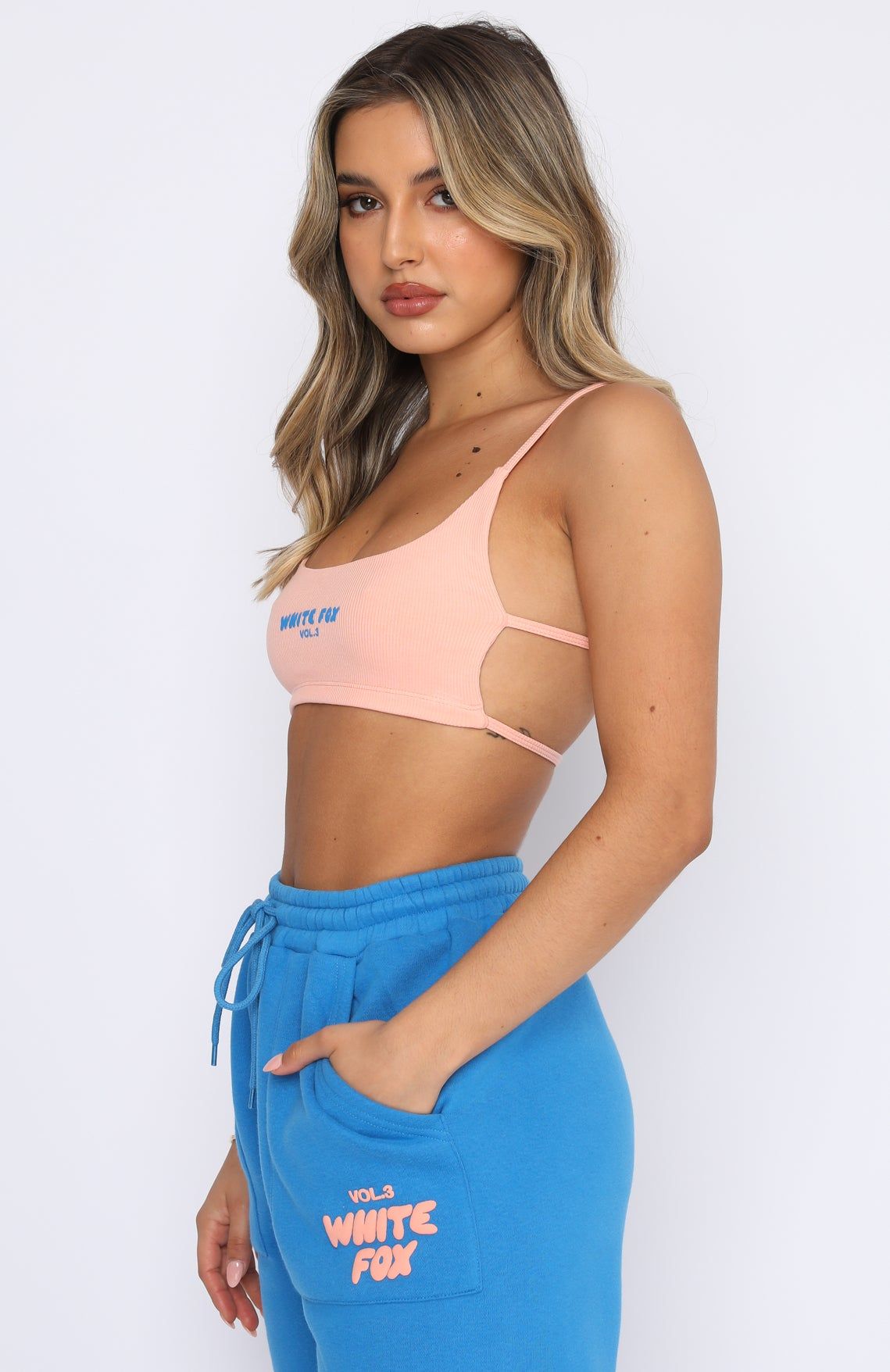 Offstage Ribbed Crop Apricot Ice sold by White Fox Boutique product image thumbnail 4