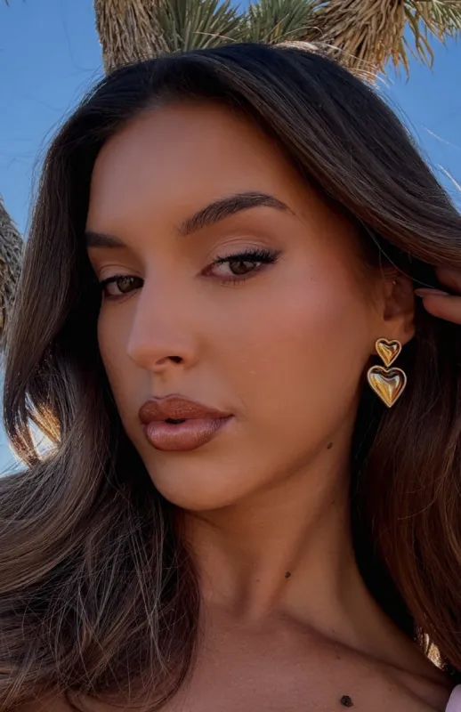 Gracie Heart Earrings Gold sold by White Fox Boutique