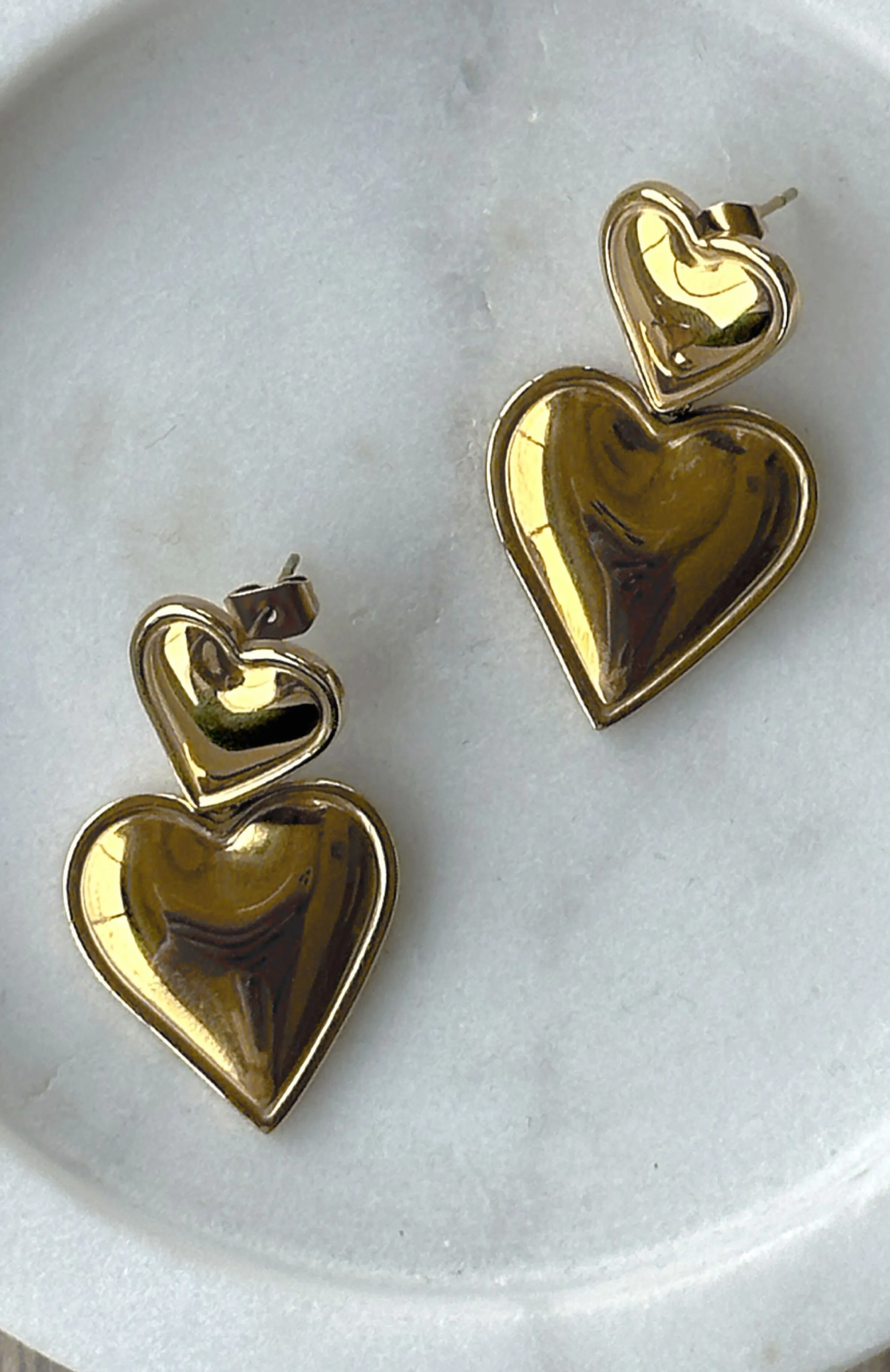 Gracie Heart Earrings Gold sold by White Fox Boutique product image thumbnail 2