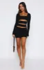 Make It Rain Long Sleeve Mini Dress Black sold by White Fox Boutique