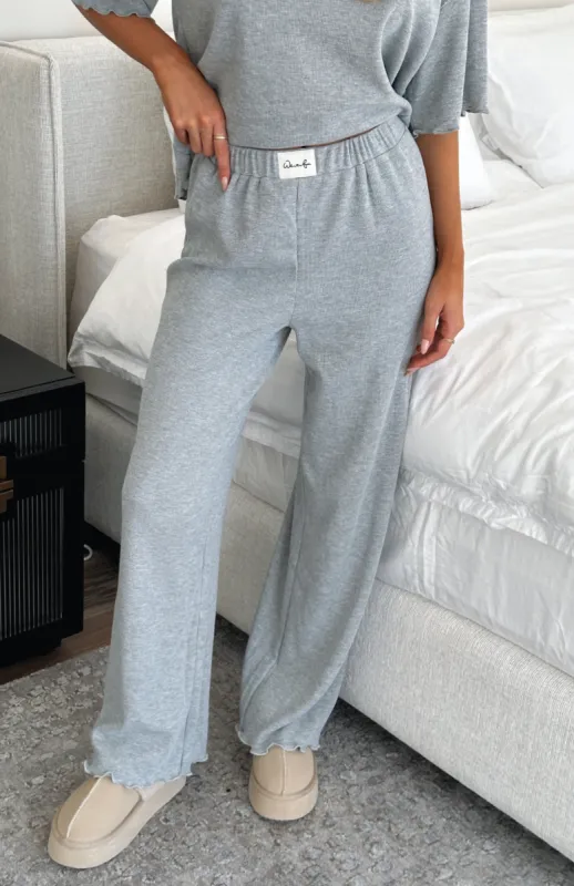 Tell You Everything Pyjama Pants Grey Marle sold by White Fox Boutique