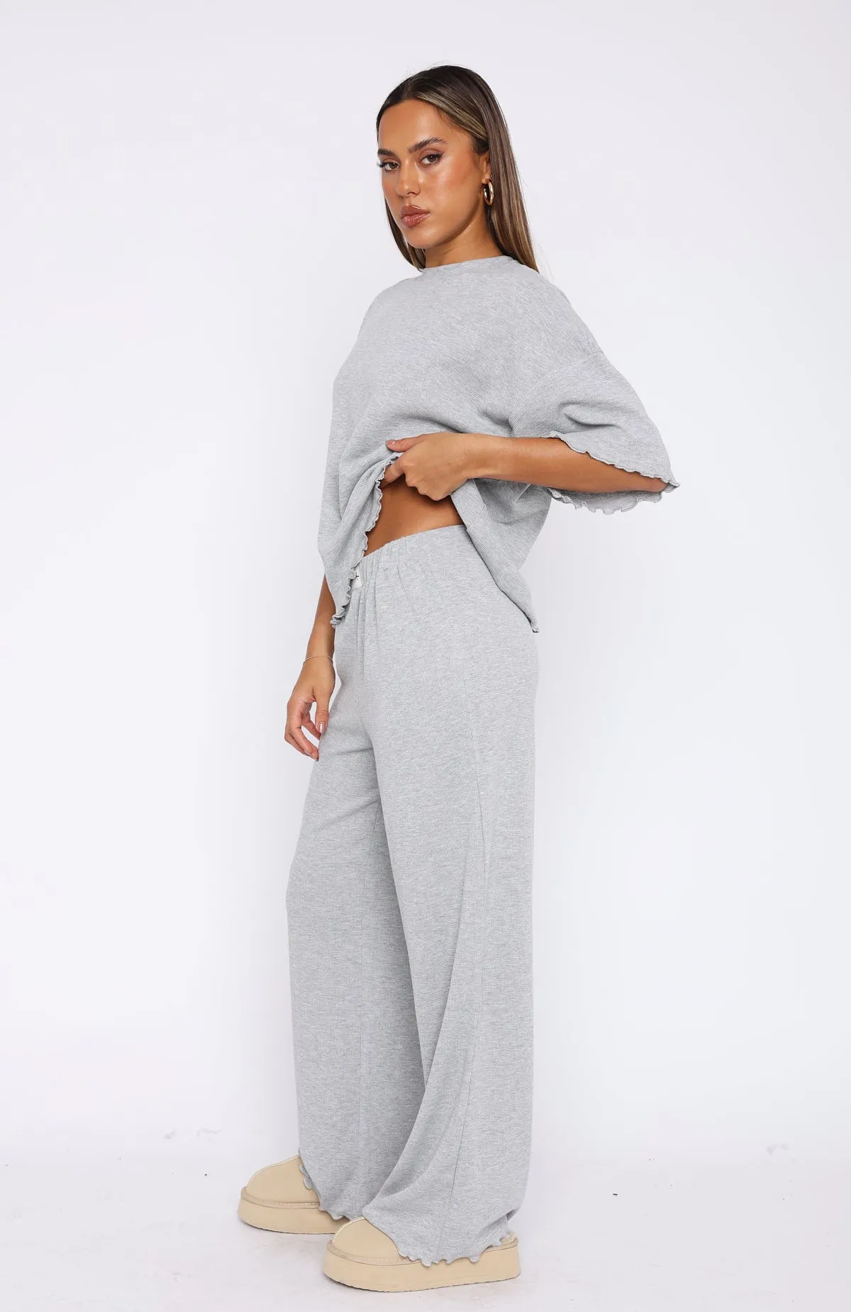 Tell You Everything Pyjama Pants Grey Marle sold by White Fox Boutique product image thumbnail 3