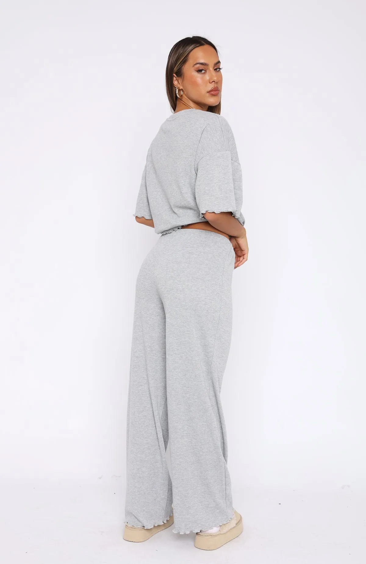 Tell You Everything Pyjama Pants Grey Marle sold by White Fox Boutique product image thumbnail 4