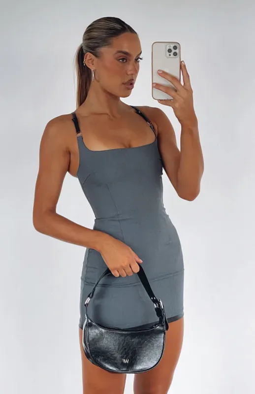 All I Ever Wanted Mini Dress Charcoal sold by White Fox Boutique