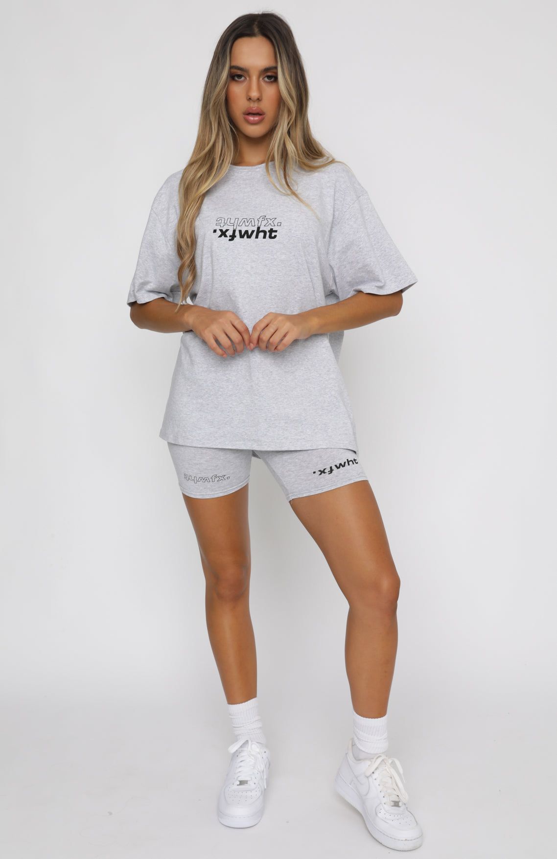 Real Games Bike Shorts Grey Marle sold by White Fox Boutique product image thumbnail 5