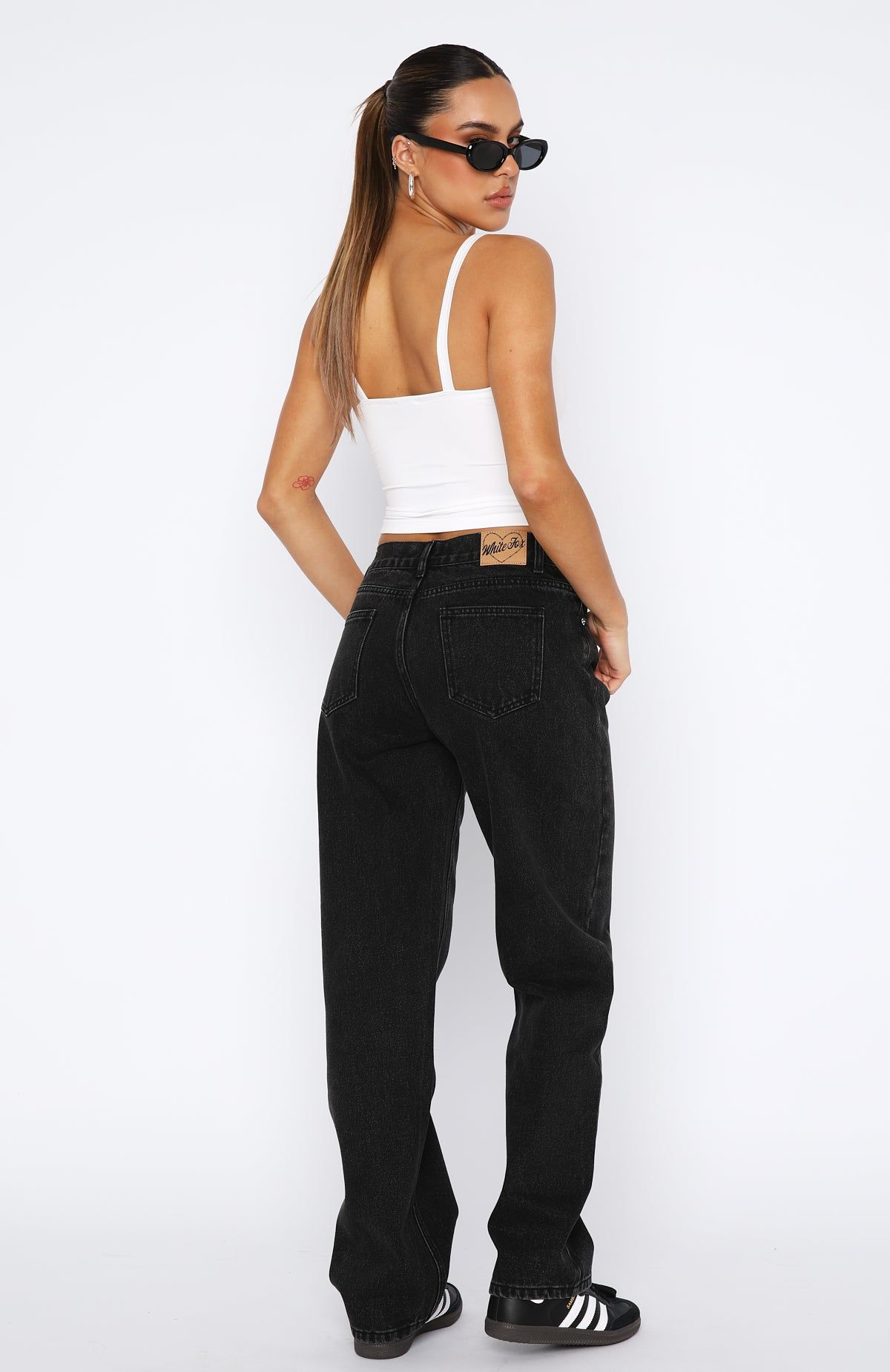 What You Don't See Low Rise Straight Leg Jeans Black Acid Wash sold by White Fox Boutique product image thumbnail 4