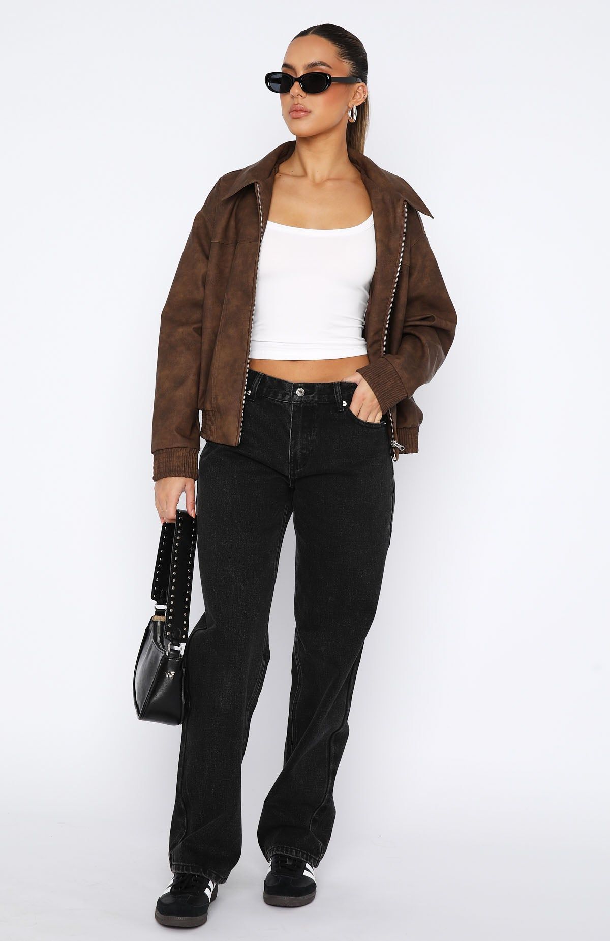 What You Don't See Low Rise Straight Leg Jeans Black Acid Wash sold by White Fox Boutique product image thumbnail 2