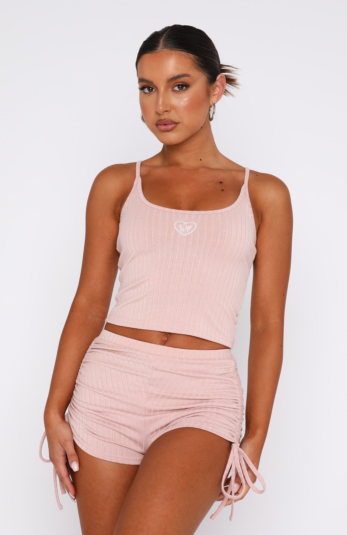 Caught My Eye Ribbed Pyjama Set Pink sold by White Fox Boutique product image thumbnail 2