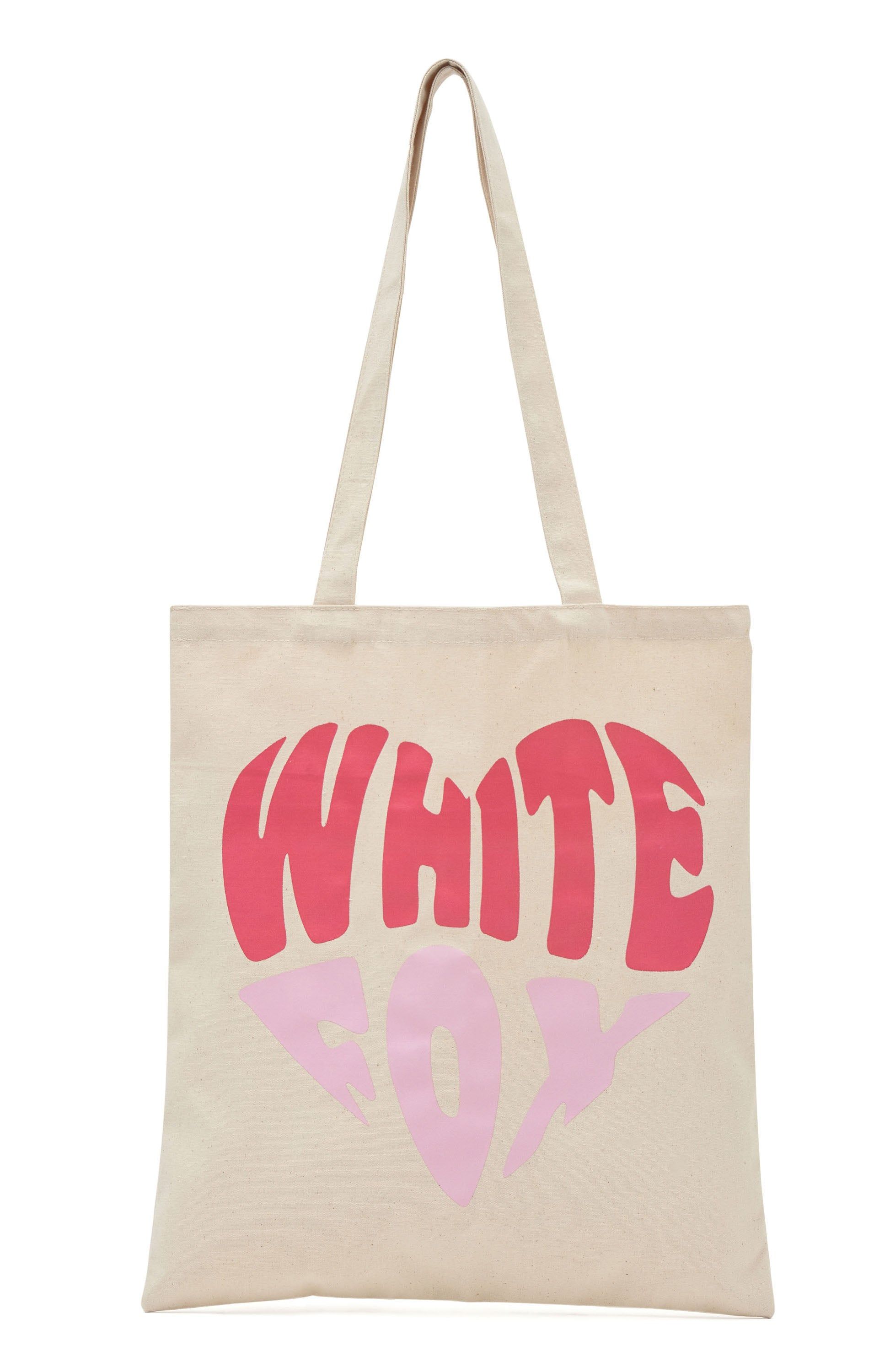 Heart Eyes Tote Bag Cream sold by White Fox Boutique product image thumbnail 2