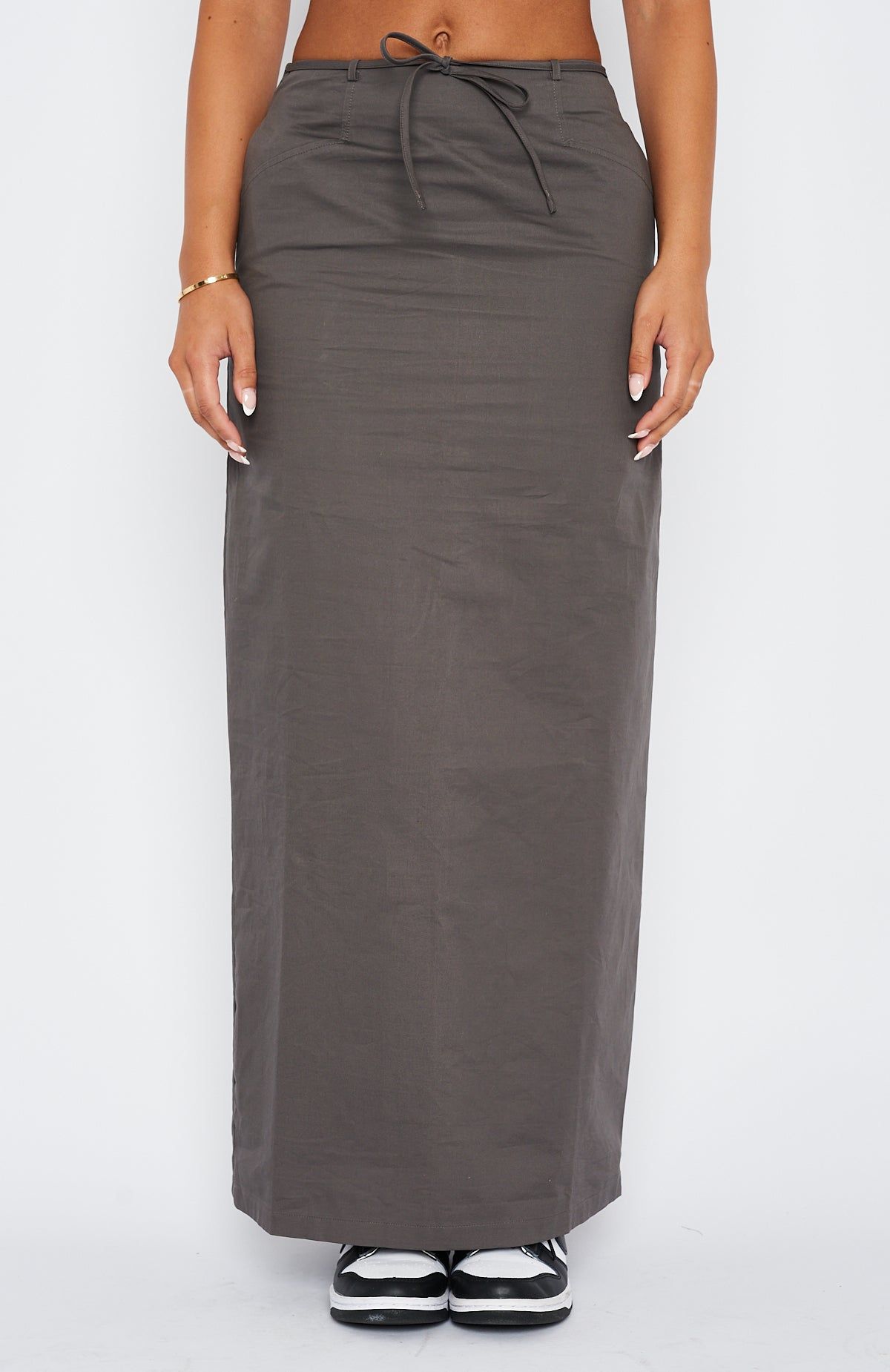 Street Style Maxi Skirt Charcoal sold by White Fox Boutique product image thumbnail 3
