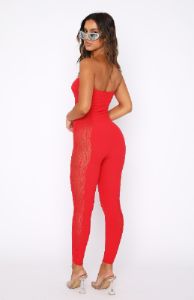 No Love Jumpsuit Red sold by White Fox Boutique
