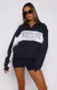 Jokes On You Zip Front Sweater Navy sold by White Fox Boutique