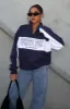 Jokes On You Zip Front Sweater Navy sold by White Fox Boutique