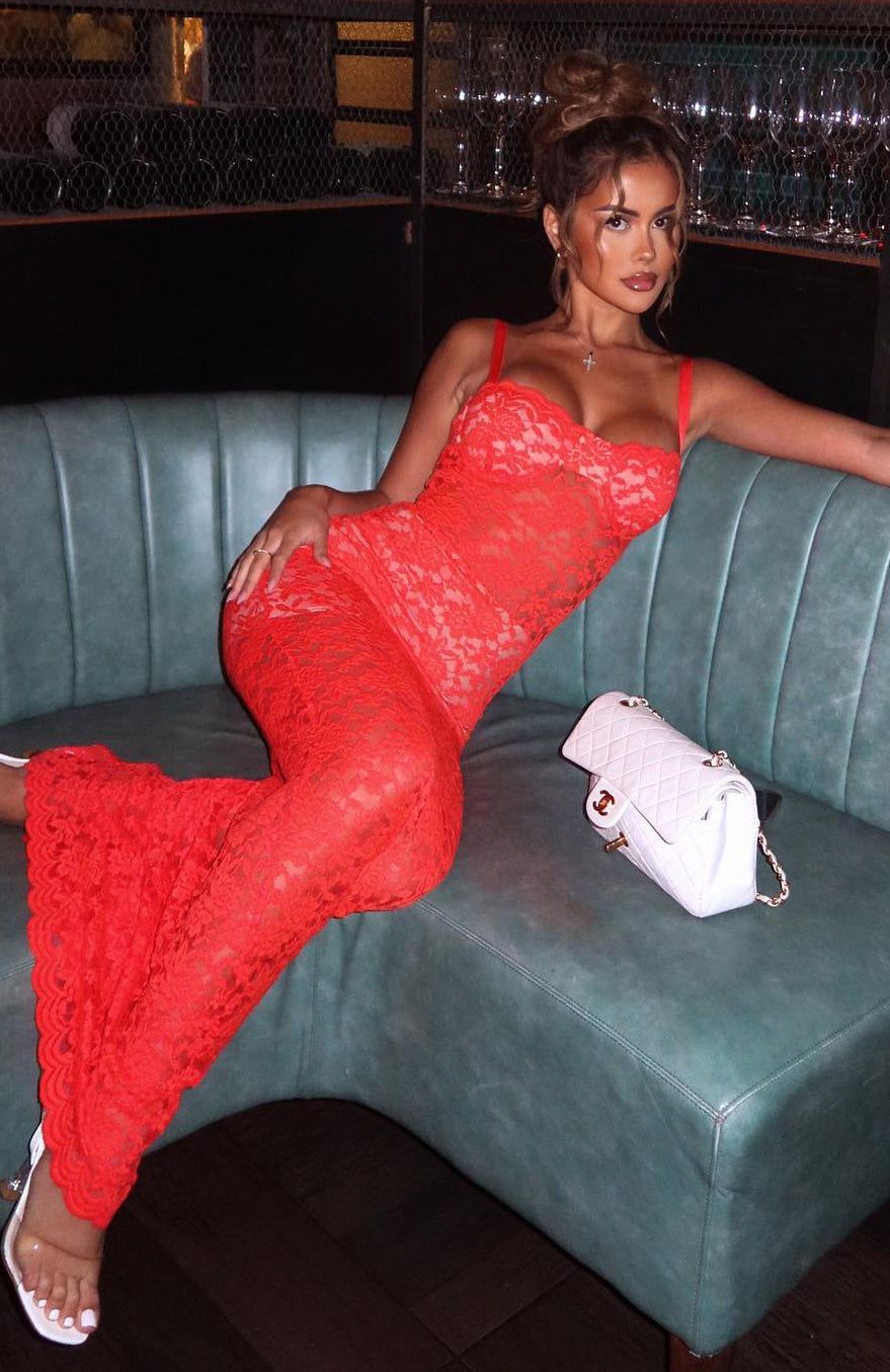 All My Life Lace Maxi Dress Burnt Orange sold by White Fox Boutique
