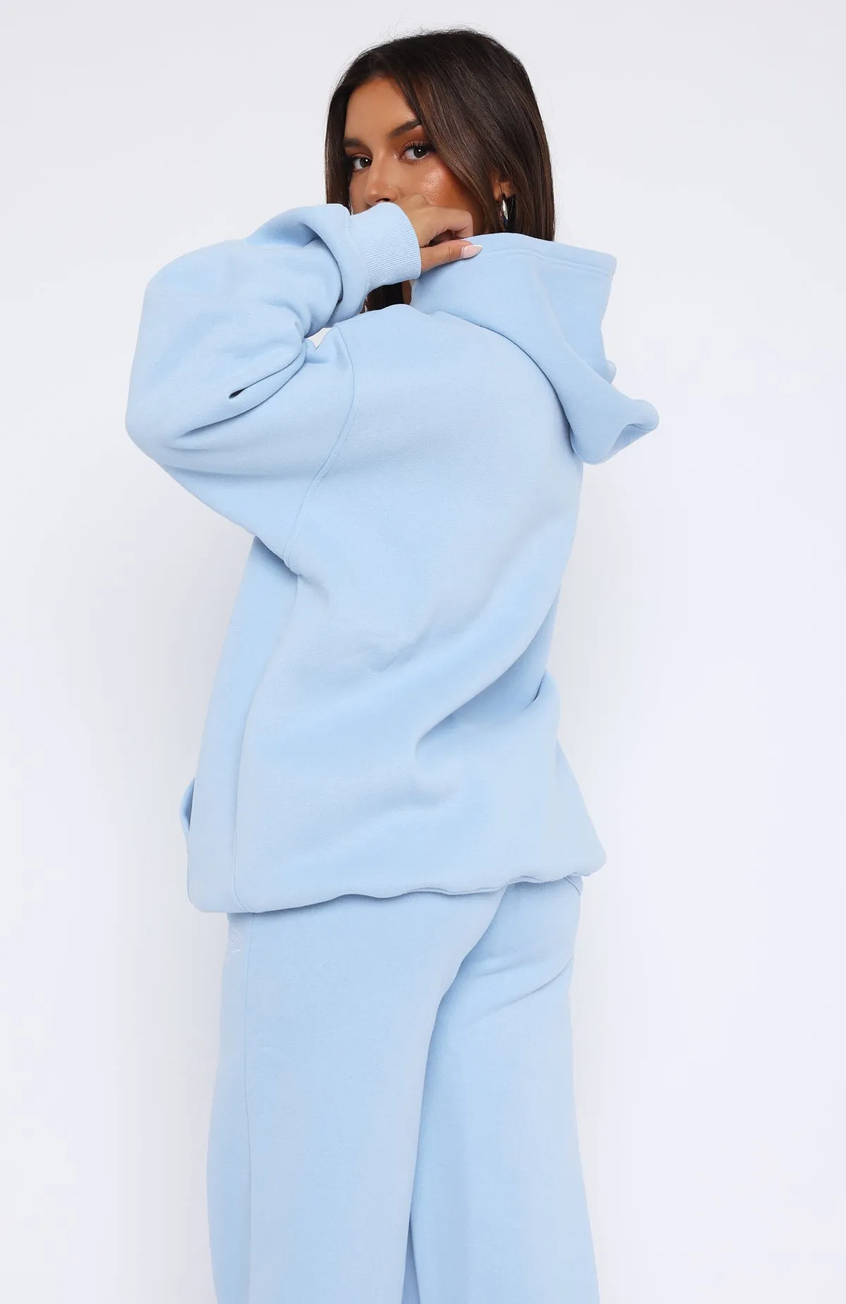 Missed Flights Oversized Hoodie Soft Blue sold by White Fox Boutique product image thumbnail 4