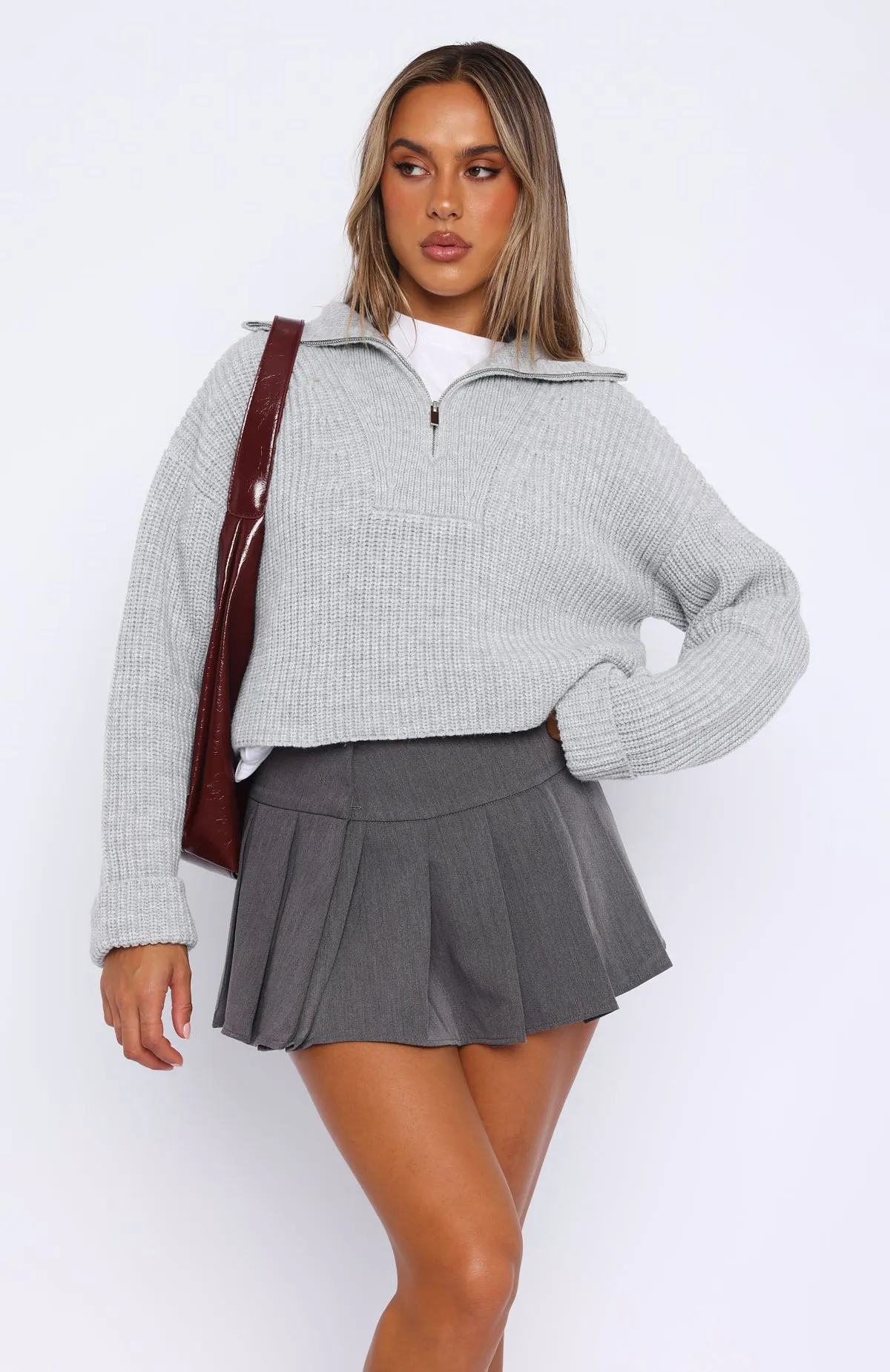 Cosy Embrace Knit Sweater Grey Marle sold by White Fox Boutique product image thumbnail 2