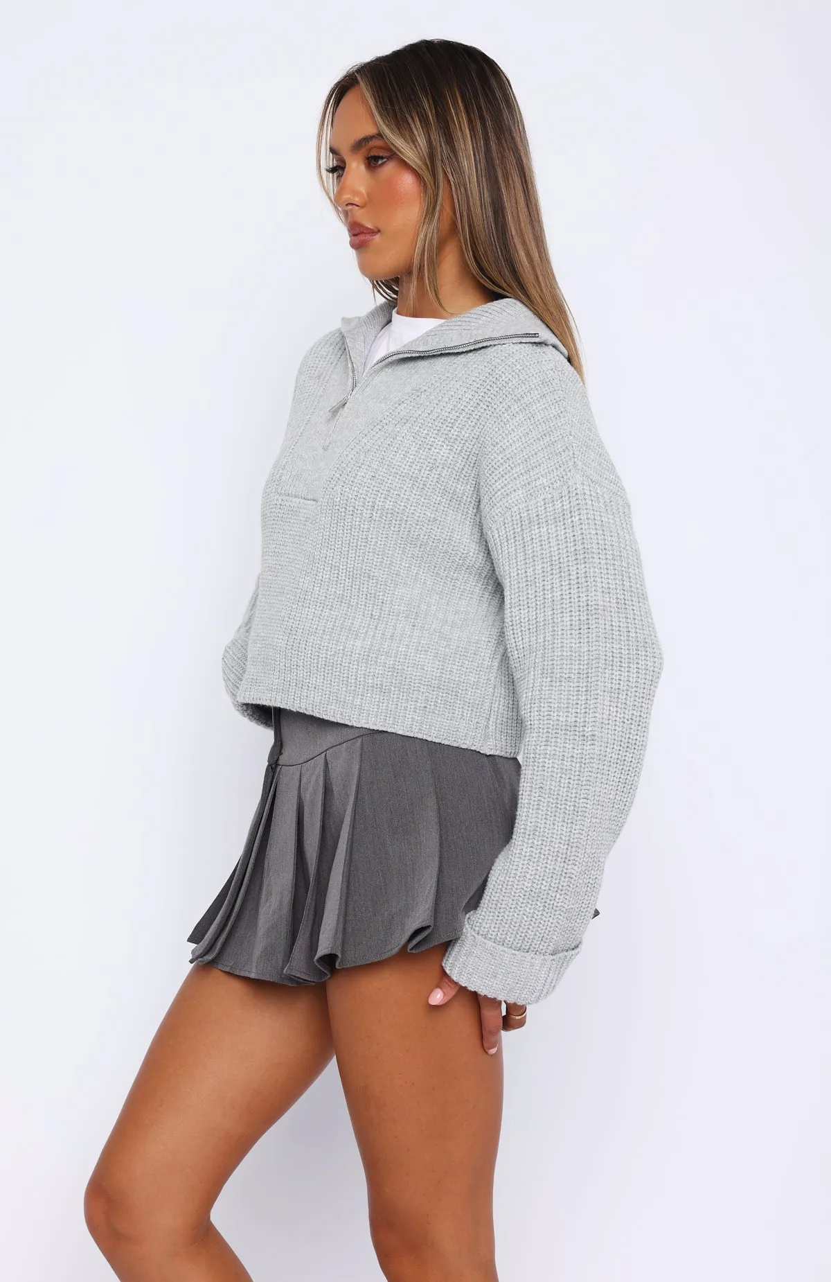 Cosy Embrace Knit Sweater Grey Marle sold by White Fox Boutique product image thumbnail 3
