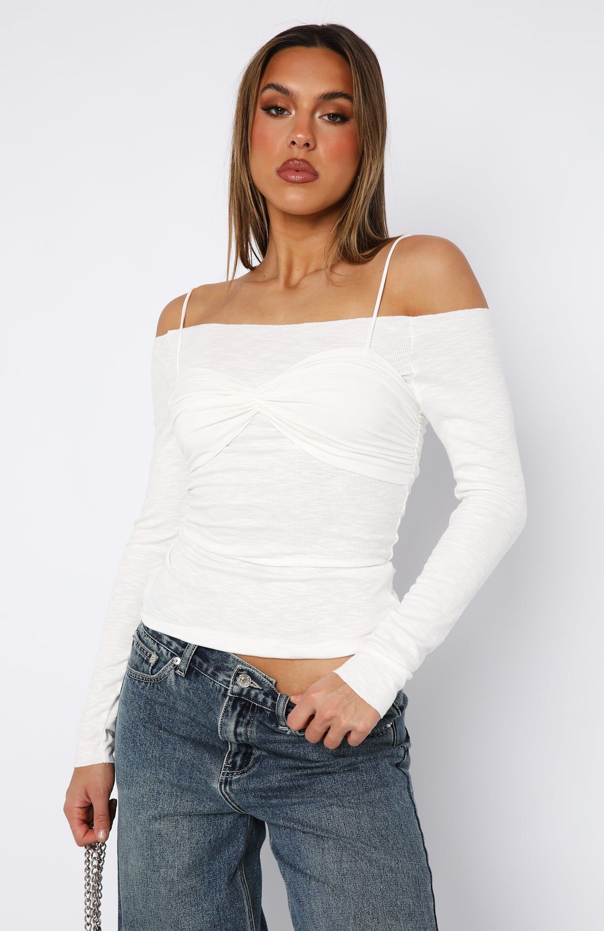 Those Eyes Long Sleeve Top White sold by White Fox Boutique product image thumbnail 2
