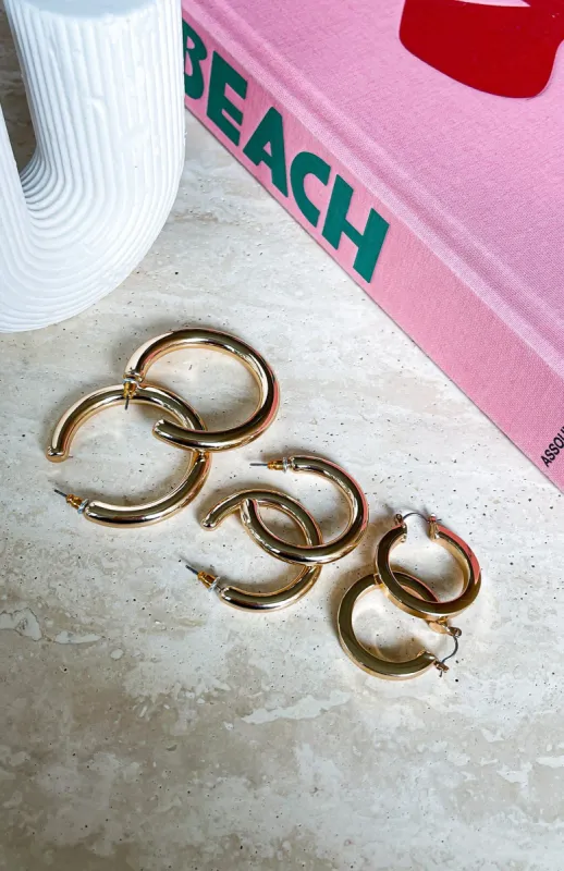 Orla Hoops Set Gold sold by White Fox Boutique