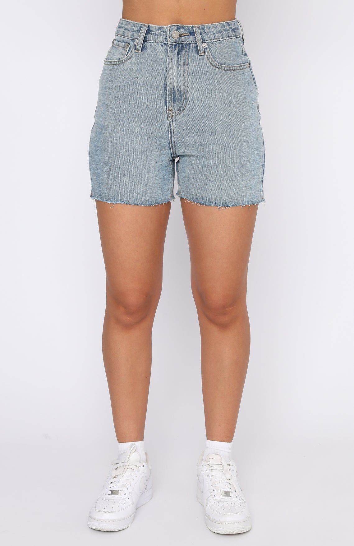 Weekend Go To Denim Shorts Blue Denim sold by White Fox Boutique product image thumbnail 2
