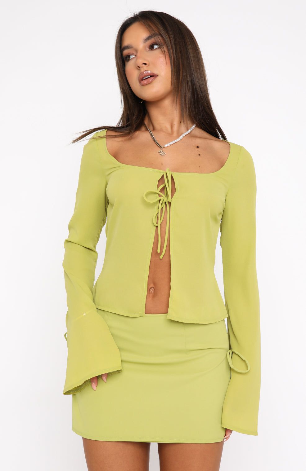 Sweet Secrets Long Sleeve Top Matcha sold by White Fox Boutique product image thumbnail 2