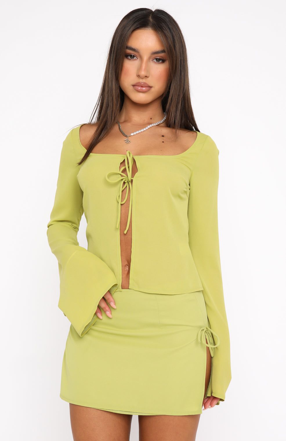 Sweet Secrets Long Sleeve Top Matcha sold by White Fox Boutique product image thumbnail 3