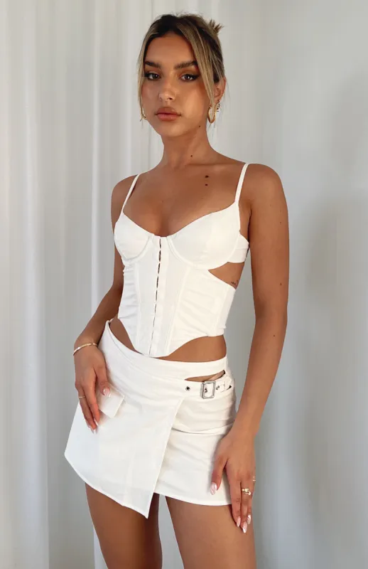 Chosen One Mini Skirt White sold by White Fox Boutique