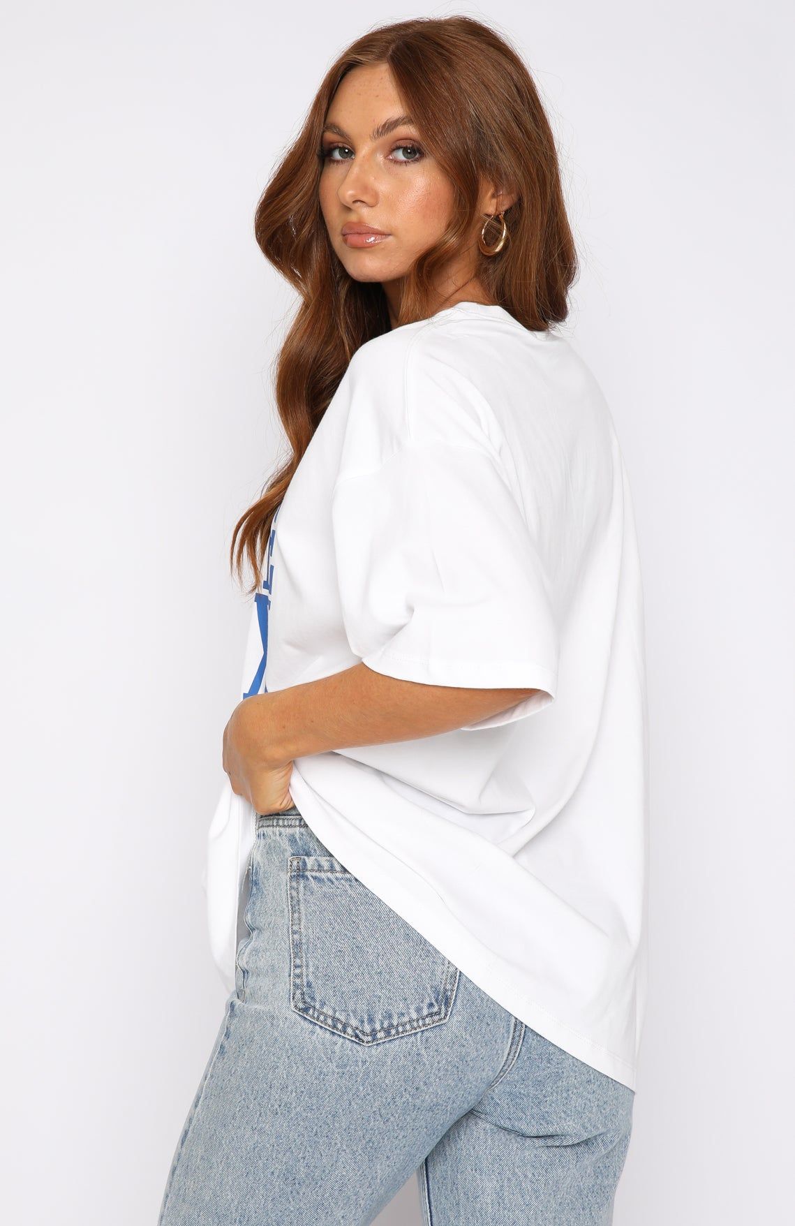 Team Player Oversized Tee White sold by White Fox Boutique product image thumbnail 4