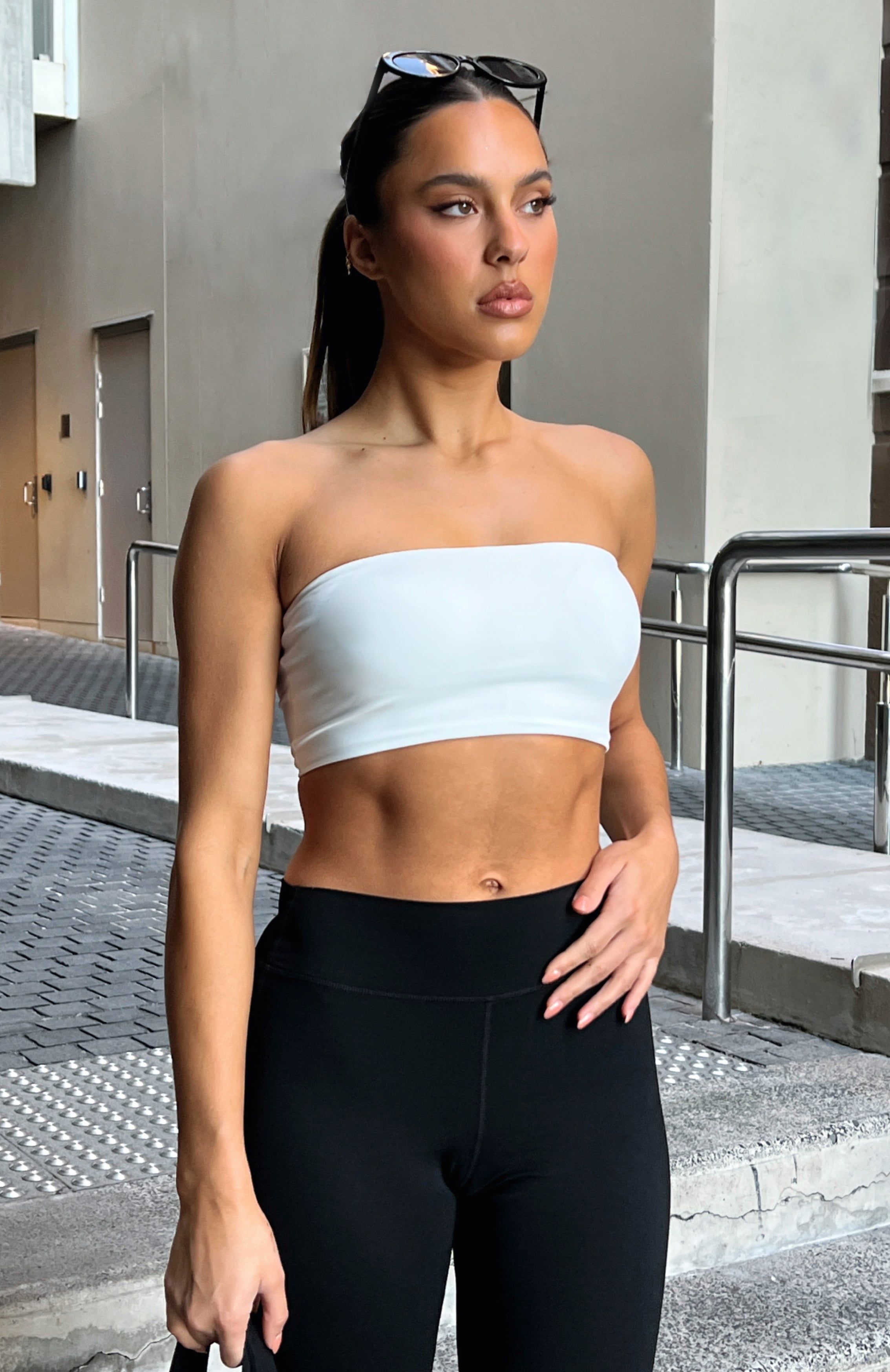 Big Flex Sports Bra White sold by White Fox Boutique