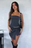 I Need A Girl Mini Skirt Charcoal sold by White Fox Boutique