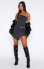 I Need A Girl Mini Skirt Charcoal sold by White Fox Boutique