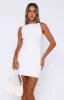 Let's Stay Up Mini Dress White sold by White Fox Boutique